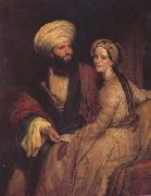 Henry William Pickersgill Portrait of James Silk Buckingham and his Wife in Arab Costume of Baghdad of 1816 (mk32) oil painting artist